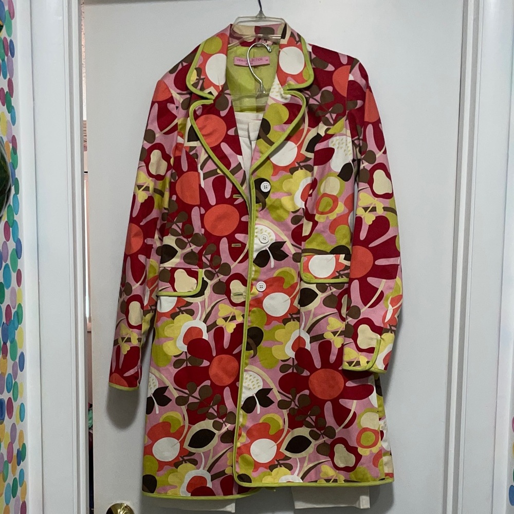 Preview Collection Floral Trench Coat - Red and Pink